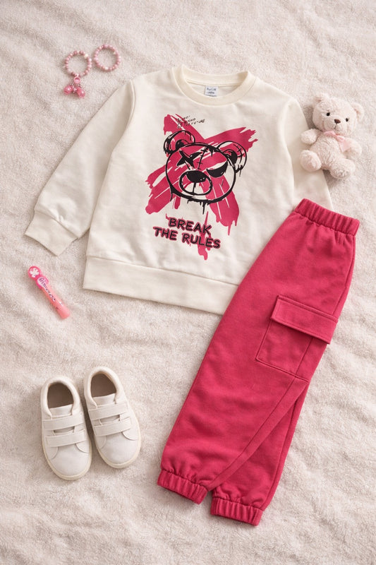 Ensemble Fille Sweatshirt et Pantalon Style Urbain
