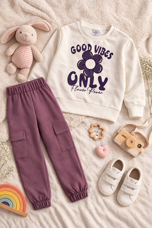 Ensemble Fille Sweatshirt et Pantalon Style Urbain