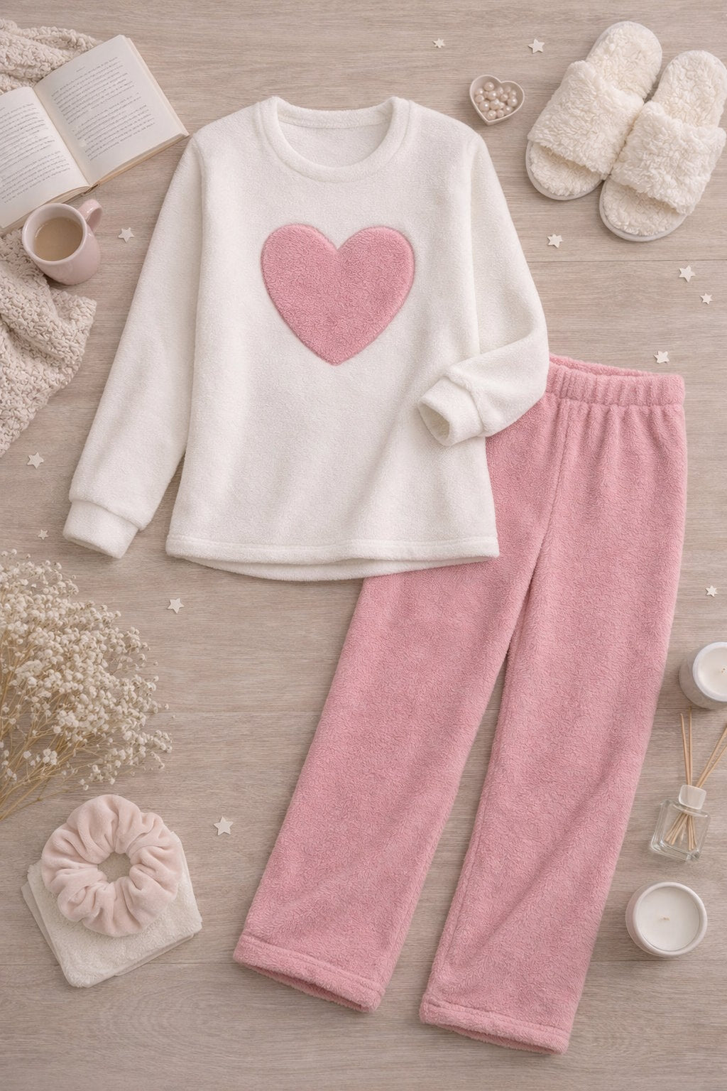 Ensemble Pyjama Femme Cocooning en Tissu Moelleux