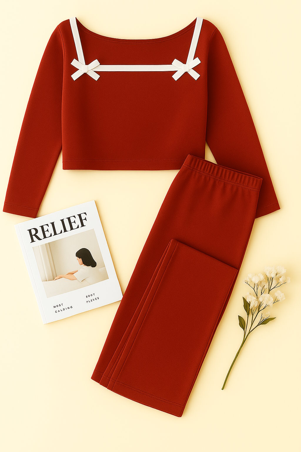 Pyjama Douillet à Rubans Élégants