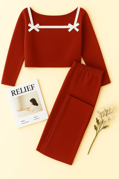 Pyjama Douillet à Rubans Élégants