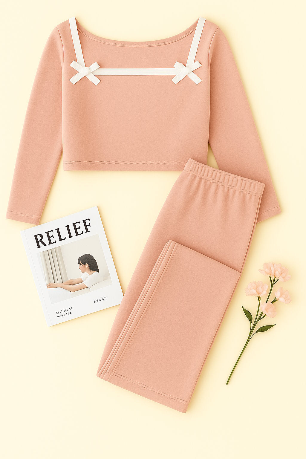 Pyjama Douillet à Rubans Élégants