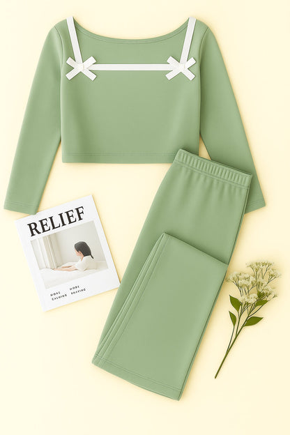 Pyjama Douillet à Rubans Élégants