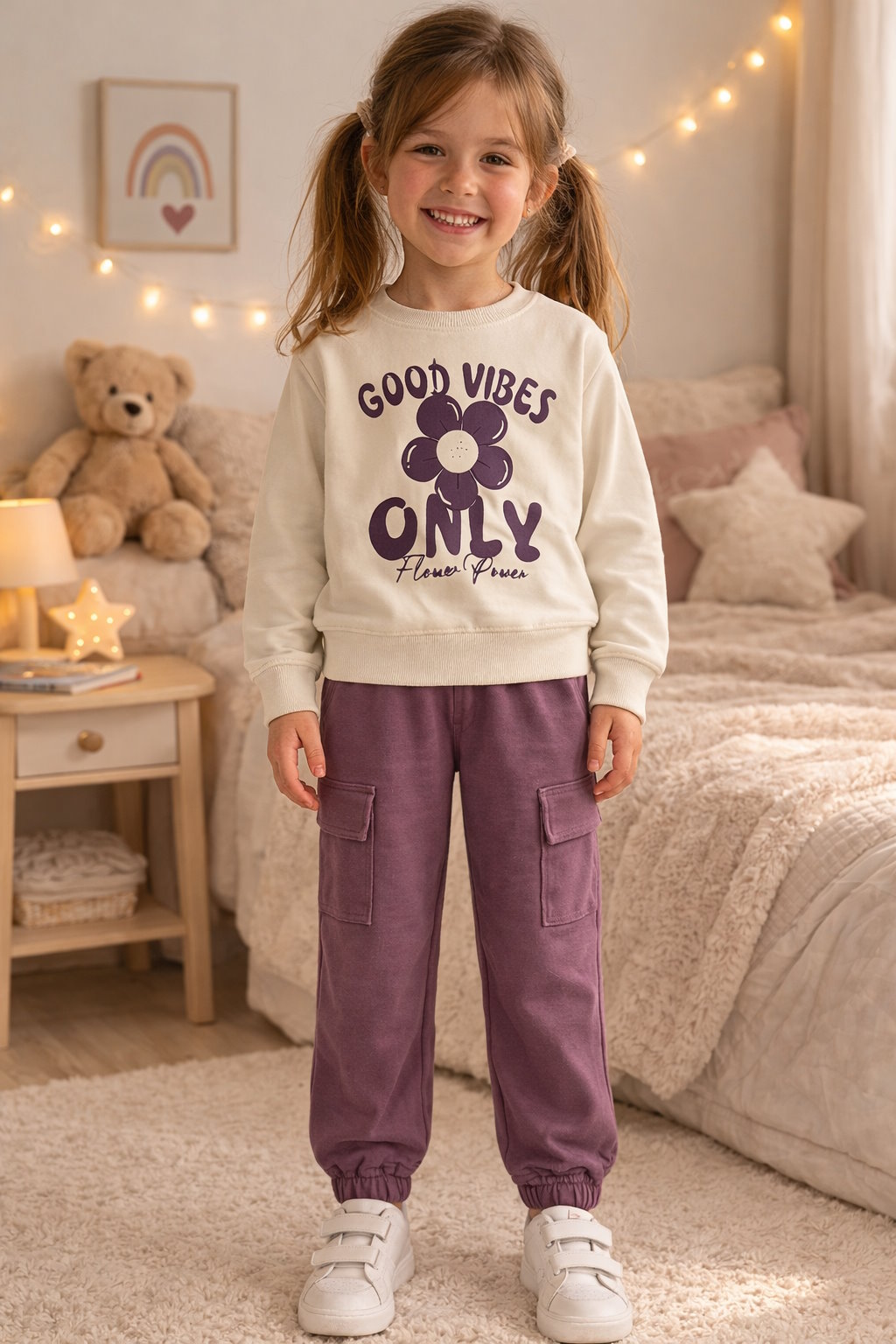 طقم بناتي كاجوال بلوفر وبنطال عصري