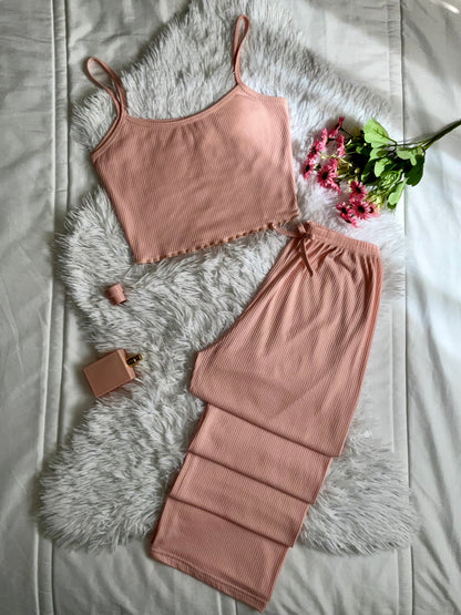 Pyjama Avec Pantalon De Couleur Unie