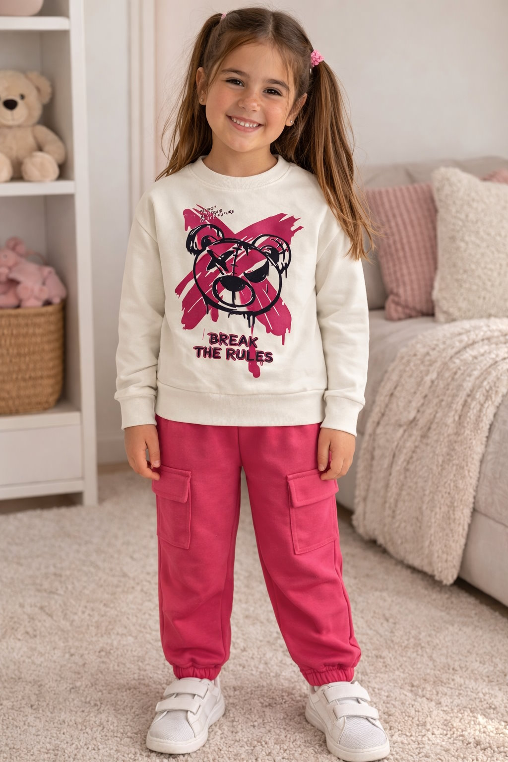 طقم بناتي كاجوال بلوفر وبنطال عصري