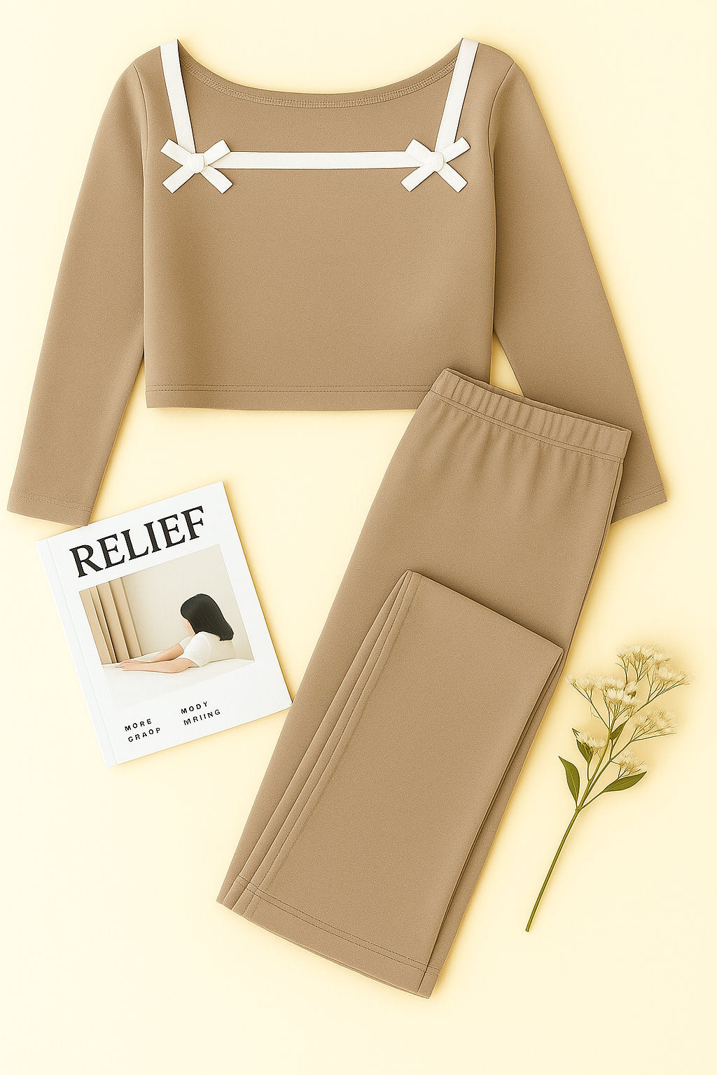 Pyjama Douillet à Rubans Élégants