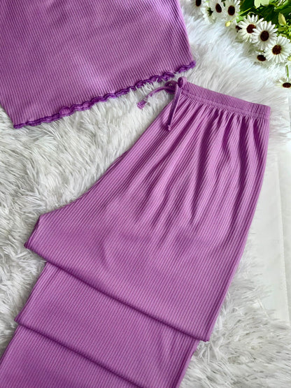 Pyjama Avec Pantalon De Couleur Unie