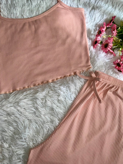 Pyjama Avec Pantalon De Couleur Unie