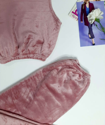 Ensemble-De-Pyjama-hiver-Haut-Cami-Et-Pantalon-Rose-Zoom-In
