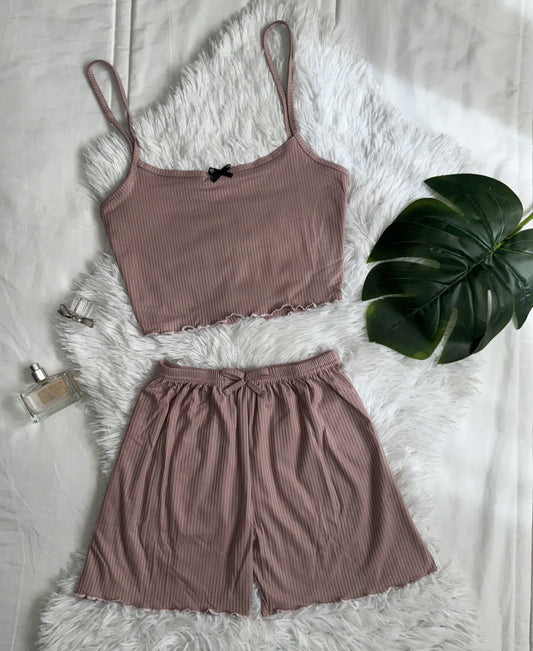 Ensemble De Pyjama De Couleur Unie