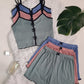 Pack-de-3-Ensemble-Pyjamas-Femme-Short-et-Haut-Confort-et-Style-ROSE-VERT-BLEU