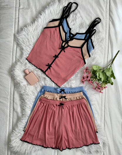 Pack de 3 Ensemble Pyjamas Femme - Short et Haut Confort et Style