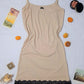 Chemise De Nuit Femme Semi-Transparent Avec Dentelle - beige -