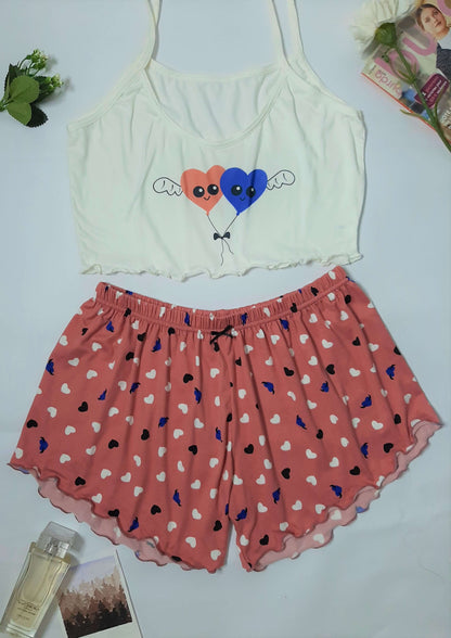 Ensemble Pyjama Femme Avec Différents Imprimés - saumon -